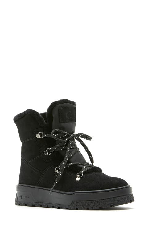 Excellent Waterproof Boot with Genuine Shearling Trim