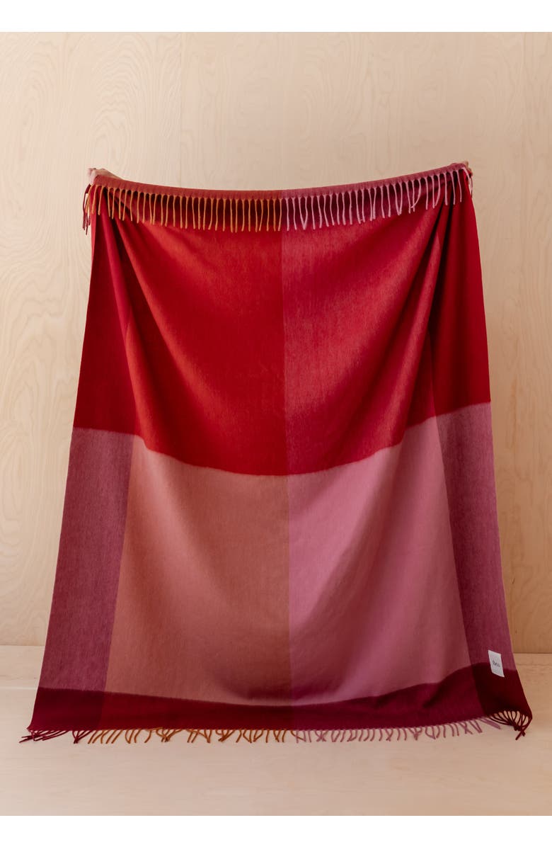 TBCo Lambswool Check Throw Blanket, Alternate, color, Berry Frame Check