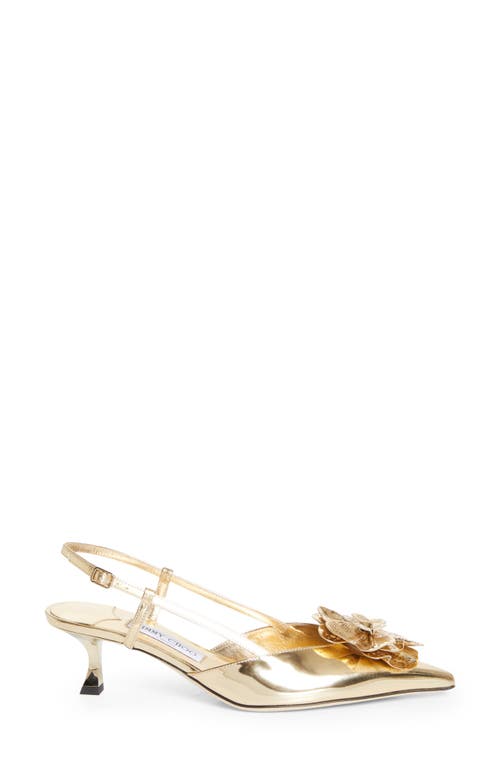 Jimmy Choo Mimmi Pointed Toe Slingback Pump In Gold