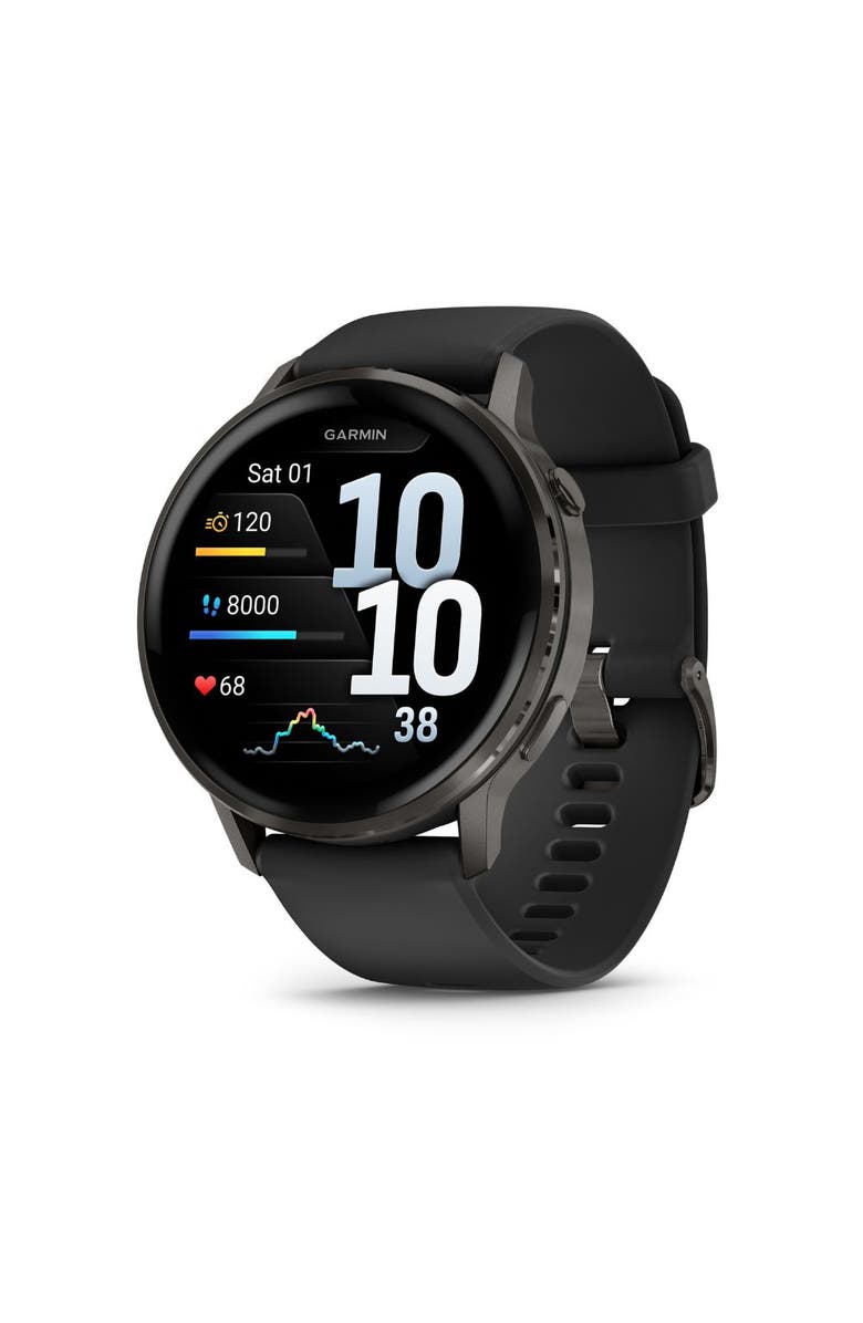 Garmin - Venu 4 Smartwatch 45mm, Main, color, Slate With Black Silicone Band