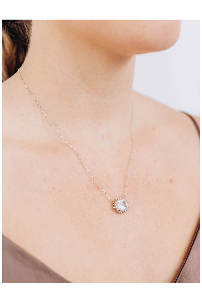 Marine White Topaz Pendant Necklace, Alternate, color, WHITE SILVER
