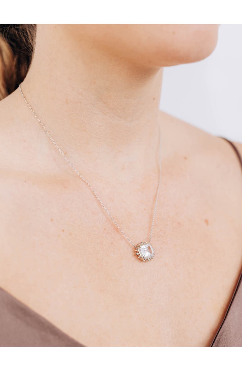 Anzie Marine White Topaz Pendant Necklace, Alternate, color, White Silver