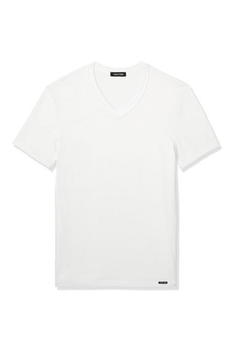 Cotton Jersey V-Neck T-Shirt, Main, color, WHITE
