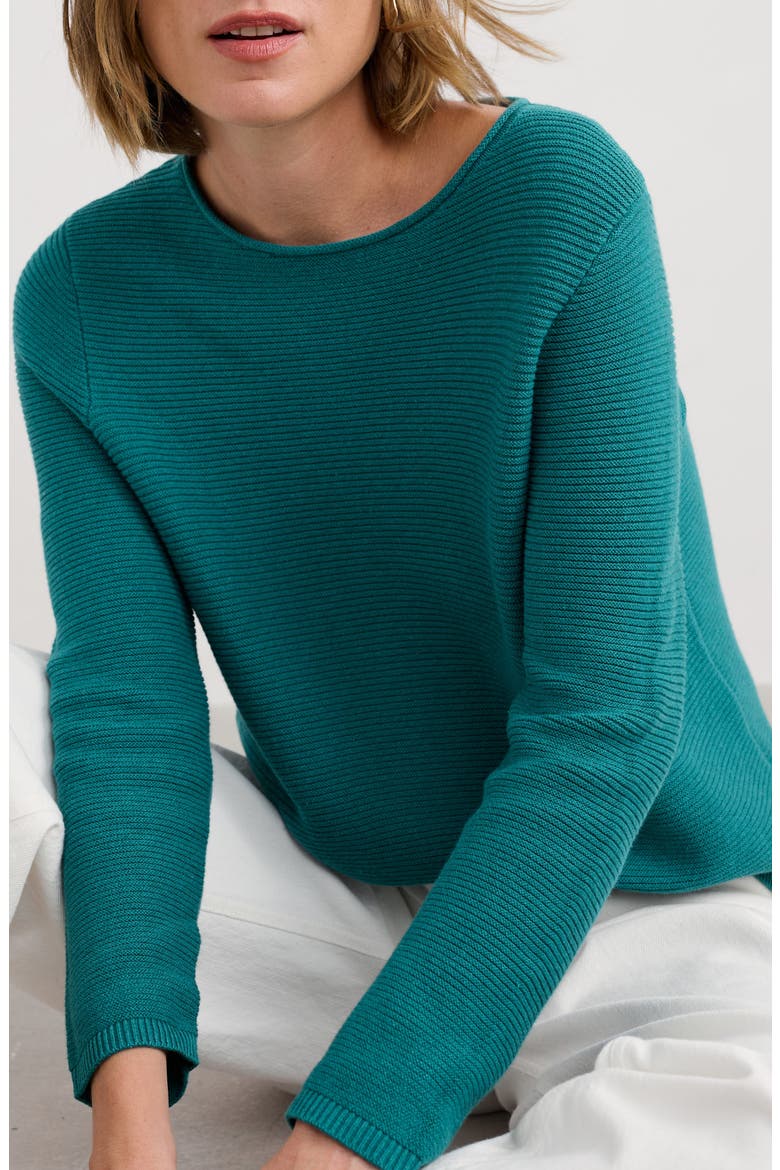 Makers Rib Organic Cotton Sweater, Main, color, KNIT MELANGE EMULSION