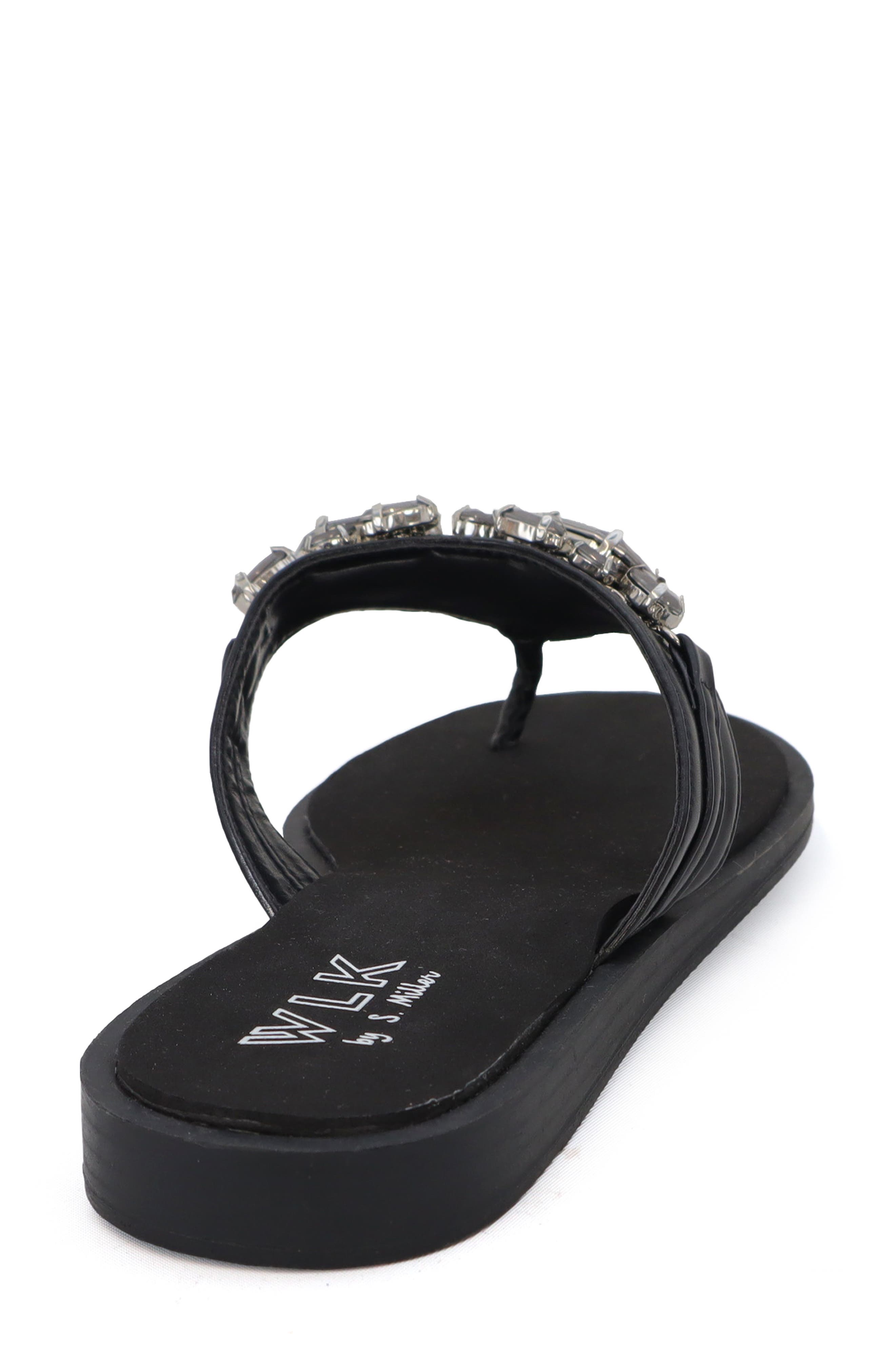 WLK by S. Miller Myles Embellished Sandal, Alternate, color, Black