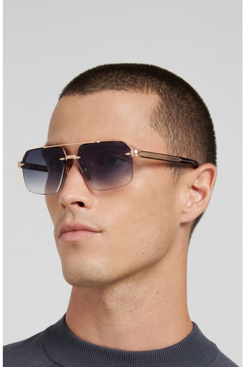 61mm Navigator Sunglasses, Alternate, color, GOLD BLACK/ BL SF AR