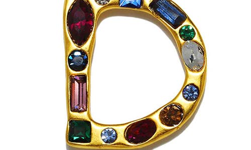 Sequin Emilie Crystal Initial Pendant Necklace In Gold