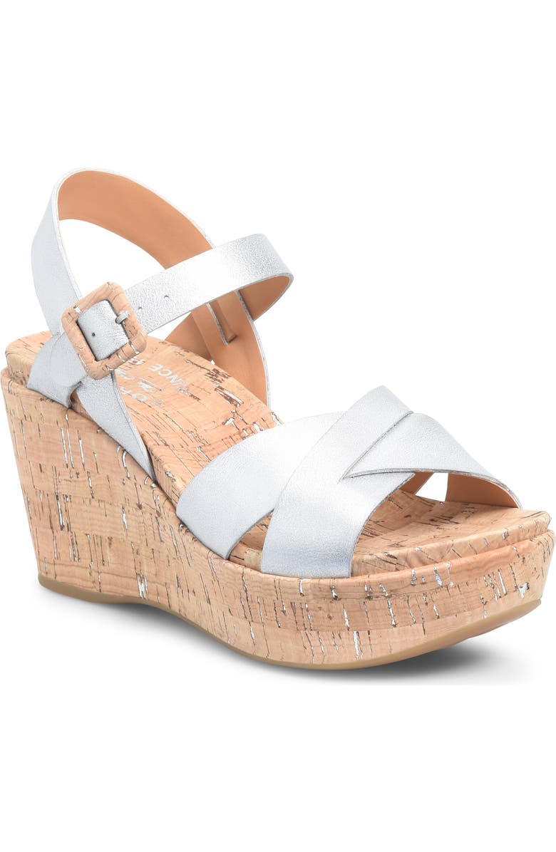 Kork-Ease<sup>®</sup> Ava 2.0 Platform Wedge Sandal, Main, color, Silver Metallic
