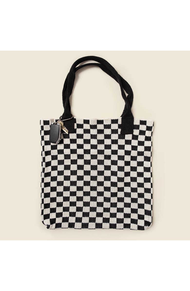 Casupo Checkered Sweater Tote Bag, Alternate, color, Black And White