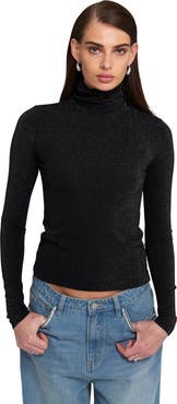 ELLE Collection Knit Turtleneck Top Solid