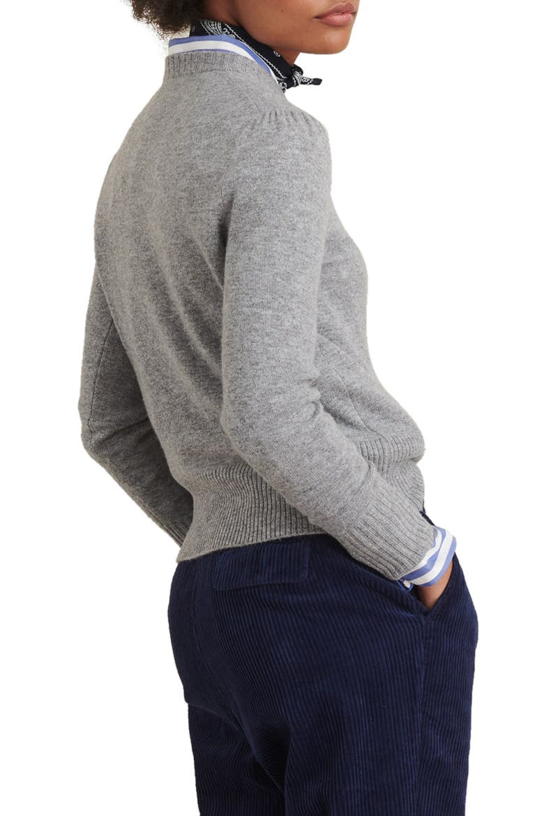 Claire Wool & Cashmere Crewneck Sweater, Alternate, color, HEATHER GREY