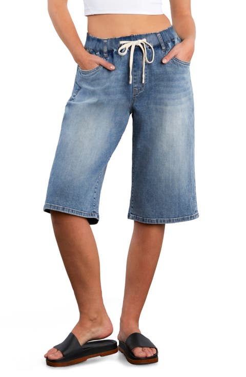 Hob Drawstring Denim Shorts