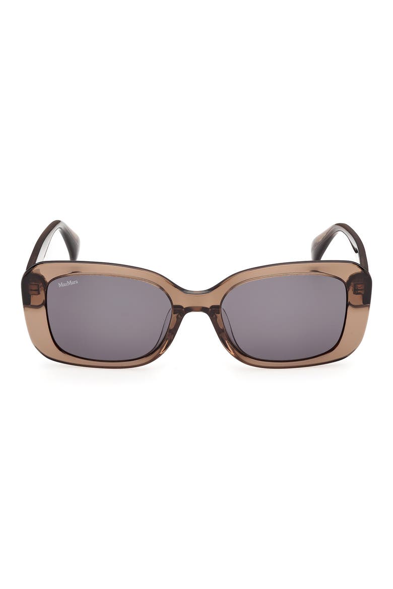 54mm Rectangular Sunglasses, Main, color, SHINY LIGHT BROWN / SMOKE