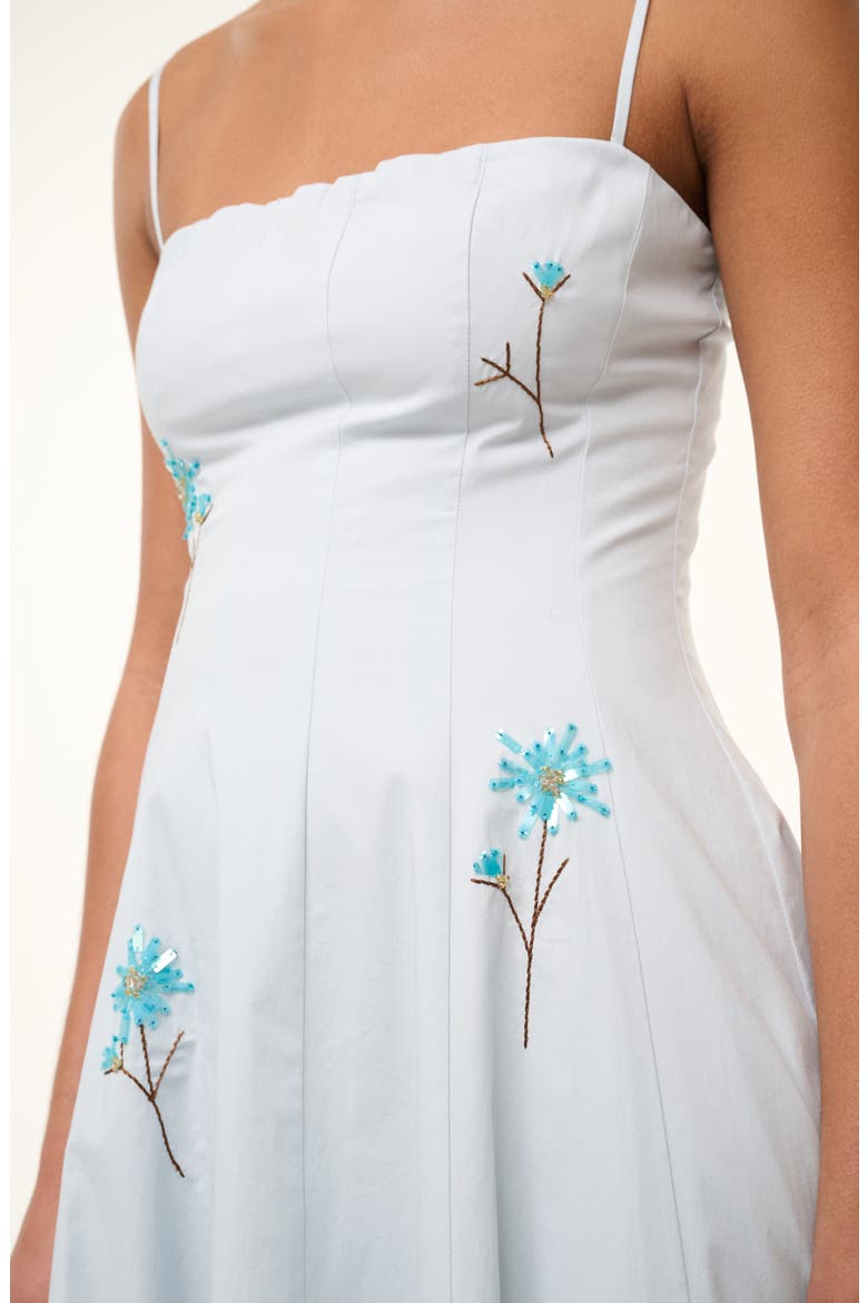Wylie Embellished Midi Sundress, Alternate, color, WHITE DANDELION SKY