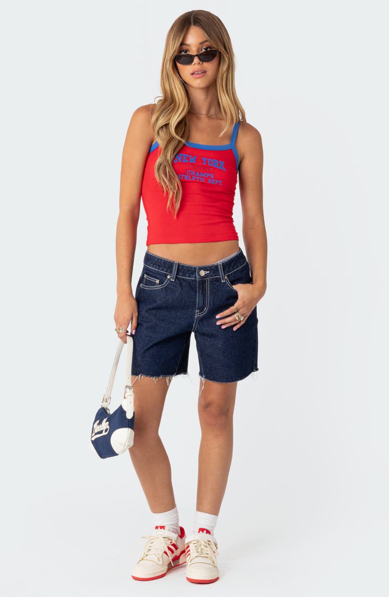EDIKTED New York Crop Tank, Alternate, color, Red