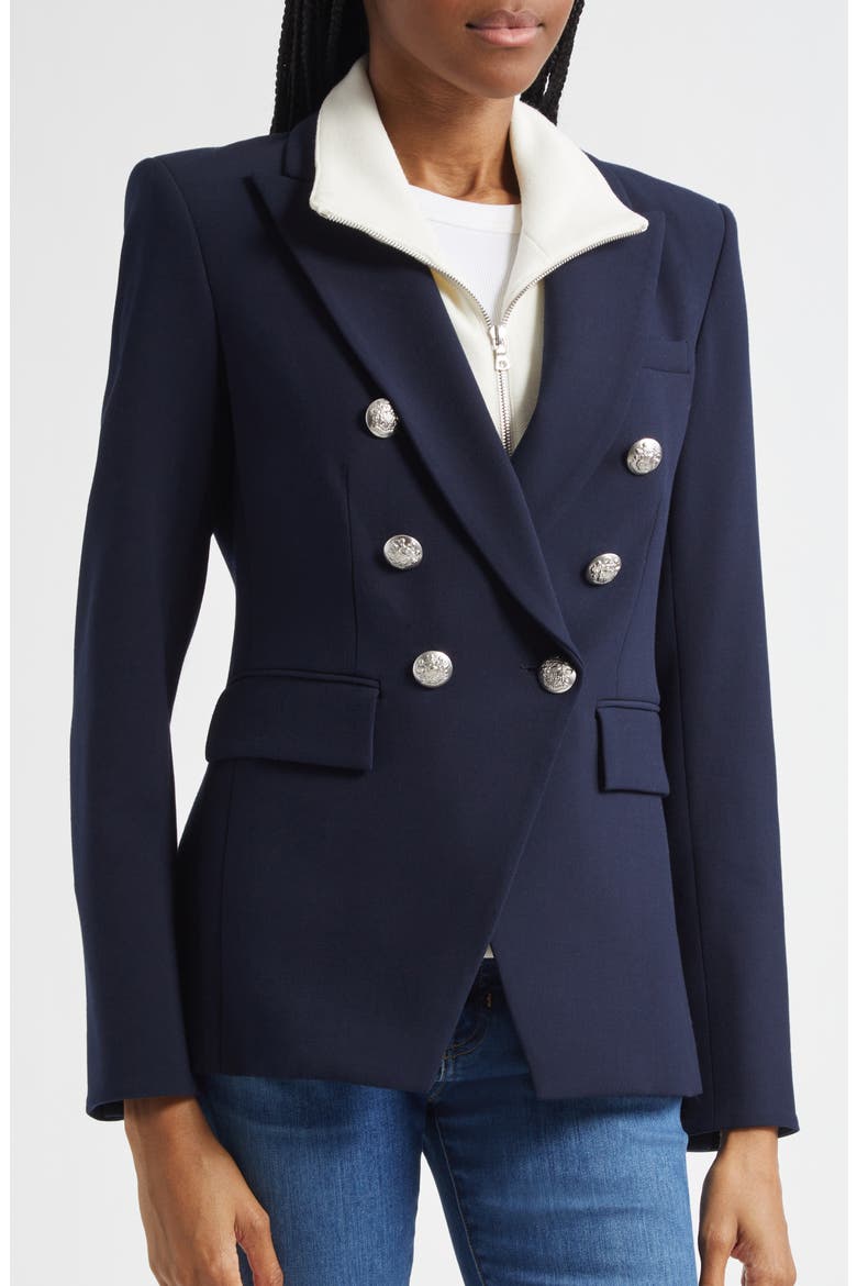 Miller Dickey Jacket, Alternate, color, NAVY/ SILVER
