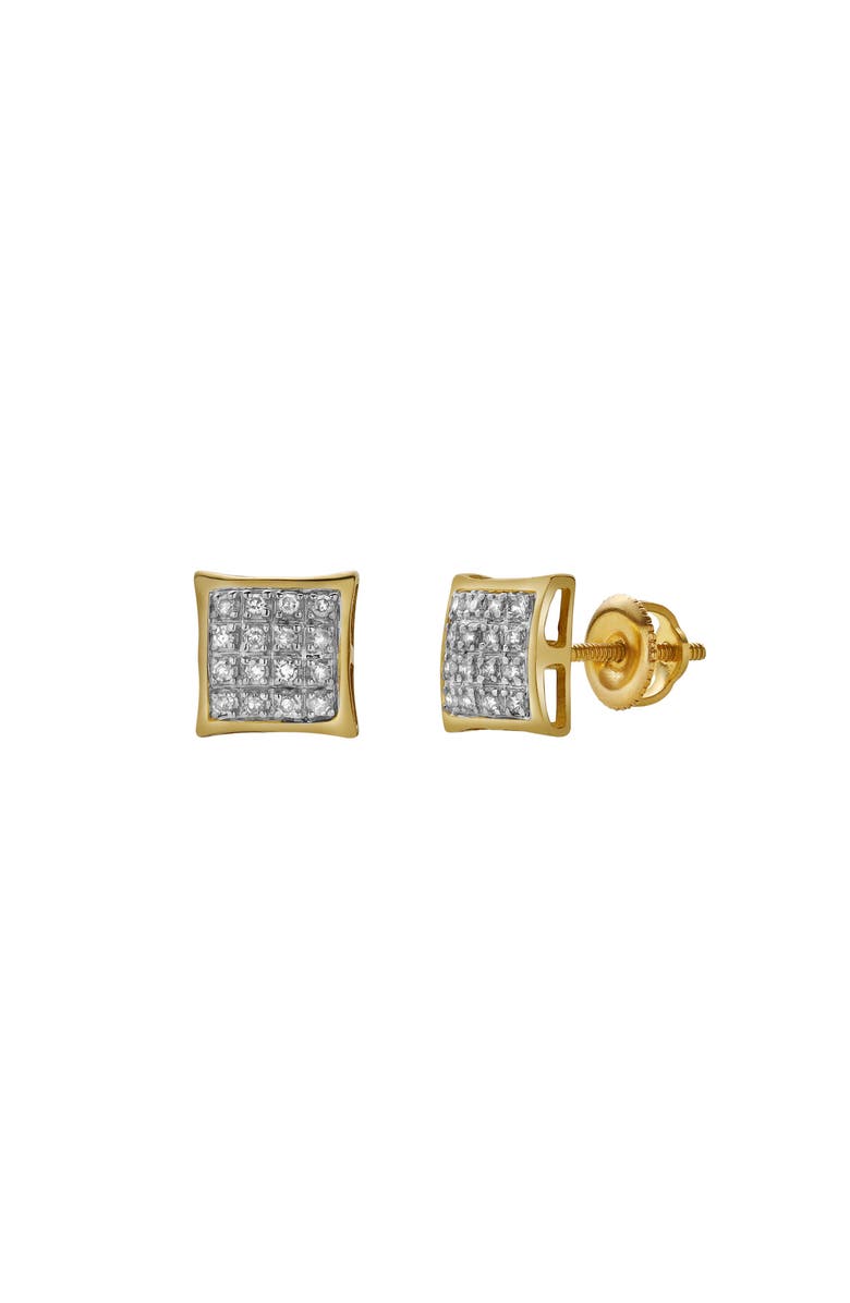 LuvMyJewelry Raiva 10K Yellow Gold Diamond Unisex Earrings - 0.05 Cts, Main, color, 10K Yellow Gold