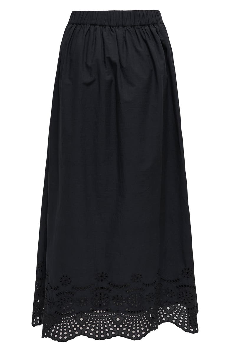 Only Onllou Broderie Maxi Skirt, Alternate, color, Black