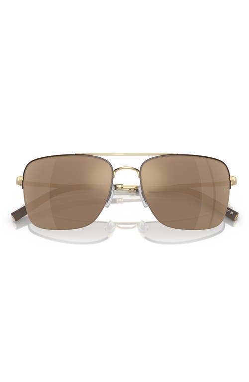 Oliver Peoples Roger Federer 56mm Semirimless Pilot Sunglasses In Gold
