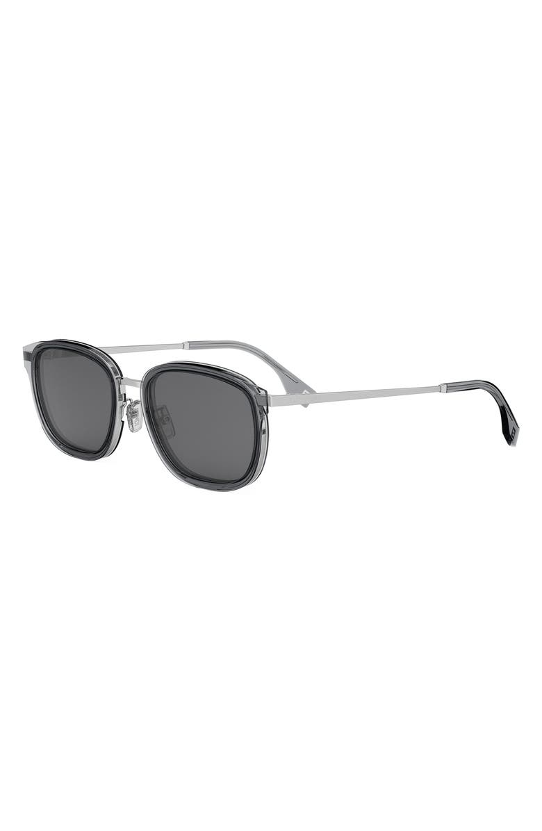 Fendi Travel 55mm Oval Sunglasses, Alternate, color, Grey/ Other / Smoke