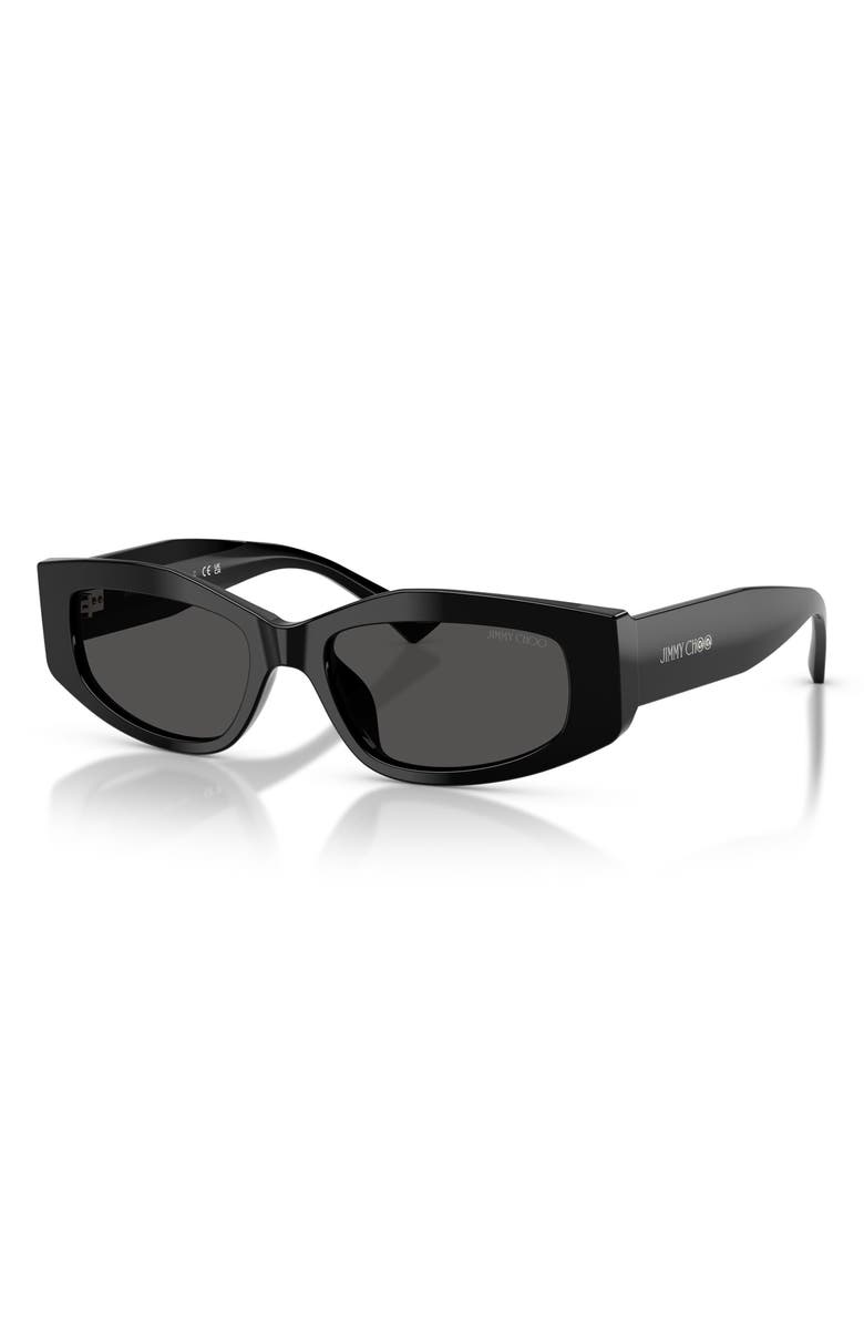 Jimmy Choo 53mm Irregular Sunglasses, Alternate, color, Black / Dark Grey