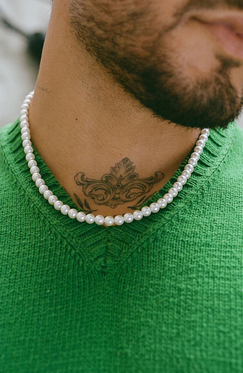 Serge DeNimes Cultured Pearl Necklace, Alternate, color, Silver