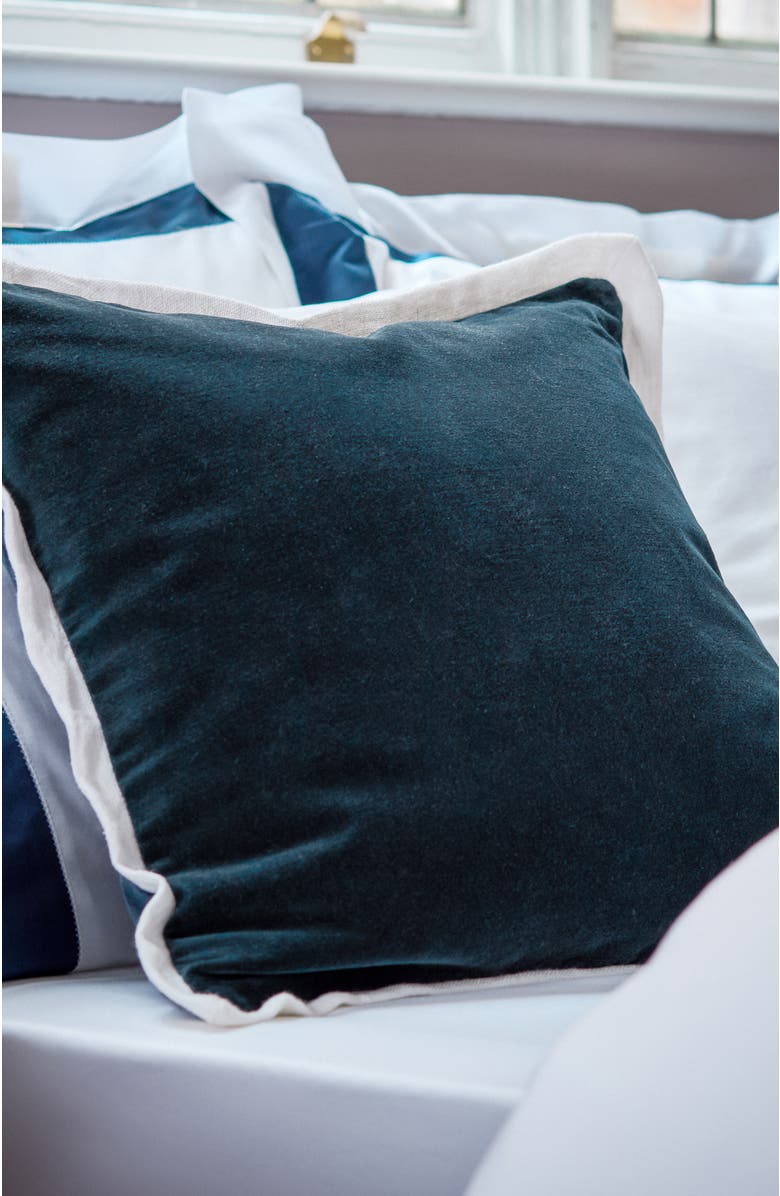 CHRISTY Eltham Luxury Velvet Cotton Cushion, Alternate, color, Navy
