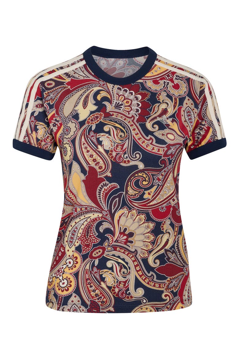 3-Stripes Paisley Slim Fit T-Shirt, Alternate, color, MULTICOLOR/ NIGHT INDIGO