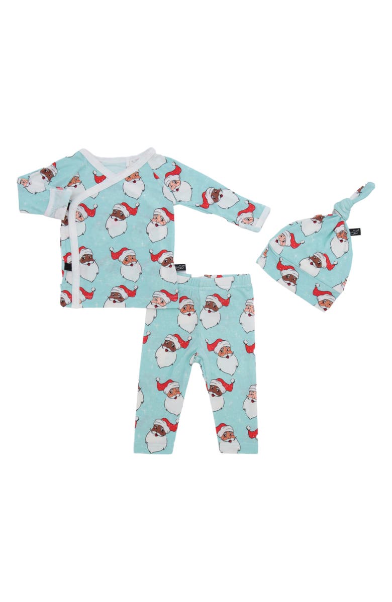 Peregrine Kidswear Santa Print Take Me Home Top, Pants & Hat Set, Main, color,