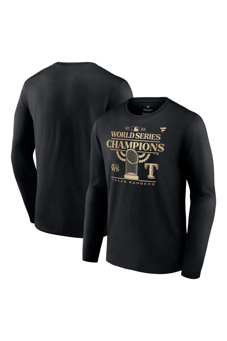 Men's Fanatics Branded Black Texas Rangers 2023 World Series Champions Parade Long Sleeve T-Shirt, Main, color, Black