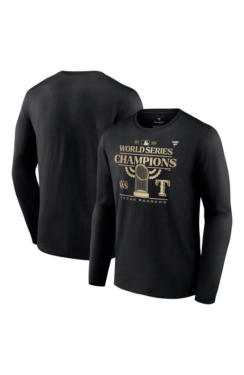 FANATICS Men's Fanatics Branded Black Texas Rangers 2023 World Series Champions Parade Long Sleeve T-Shirt, Main, color,