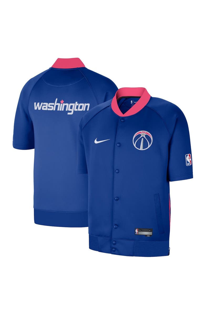 Nike Men's Nike Navy Washington Wizards 2022/23 City Edition Showtime Raglan Short Sleeve Full-Snap Jacket, Main, color,