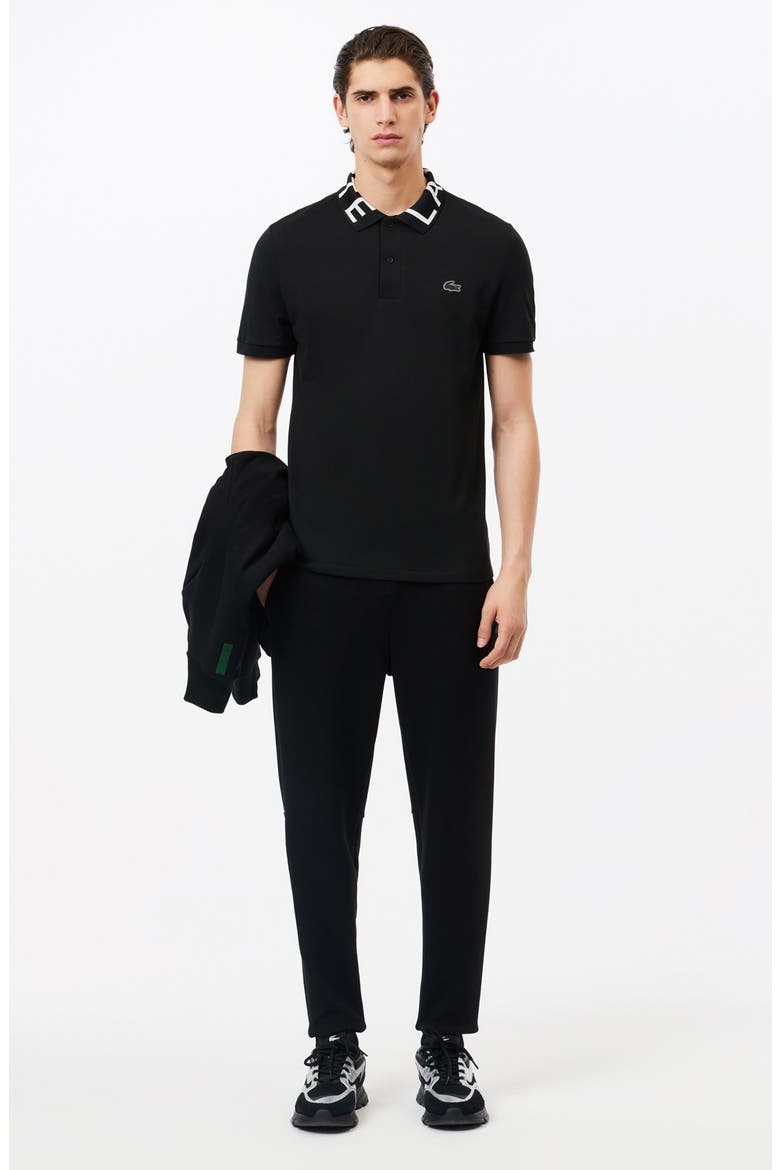 Semi Fancy Slim Fit Piqué Knit Polo, Alternate, color, 031 BLACK