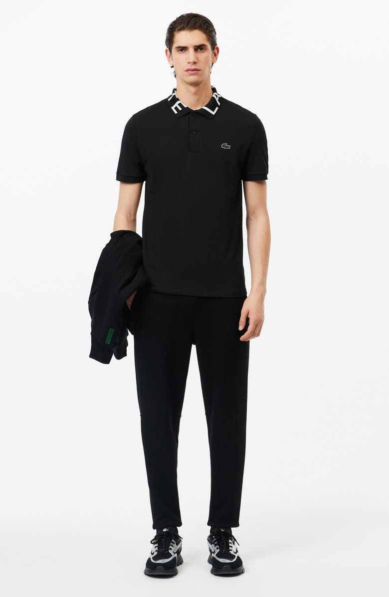 Lacoste Semi Fancy Slim Fit Piqué Knit Polo, Alternate, color, Black