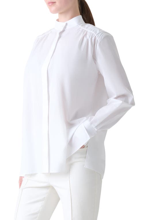 Akris Mandarin Collar Button-up Shirt In White