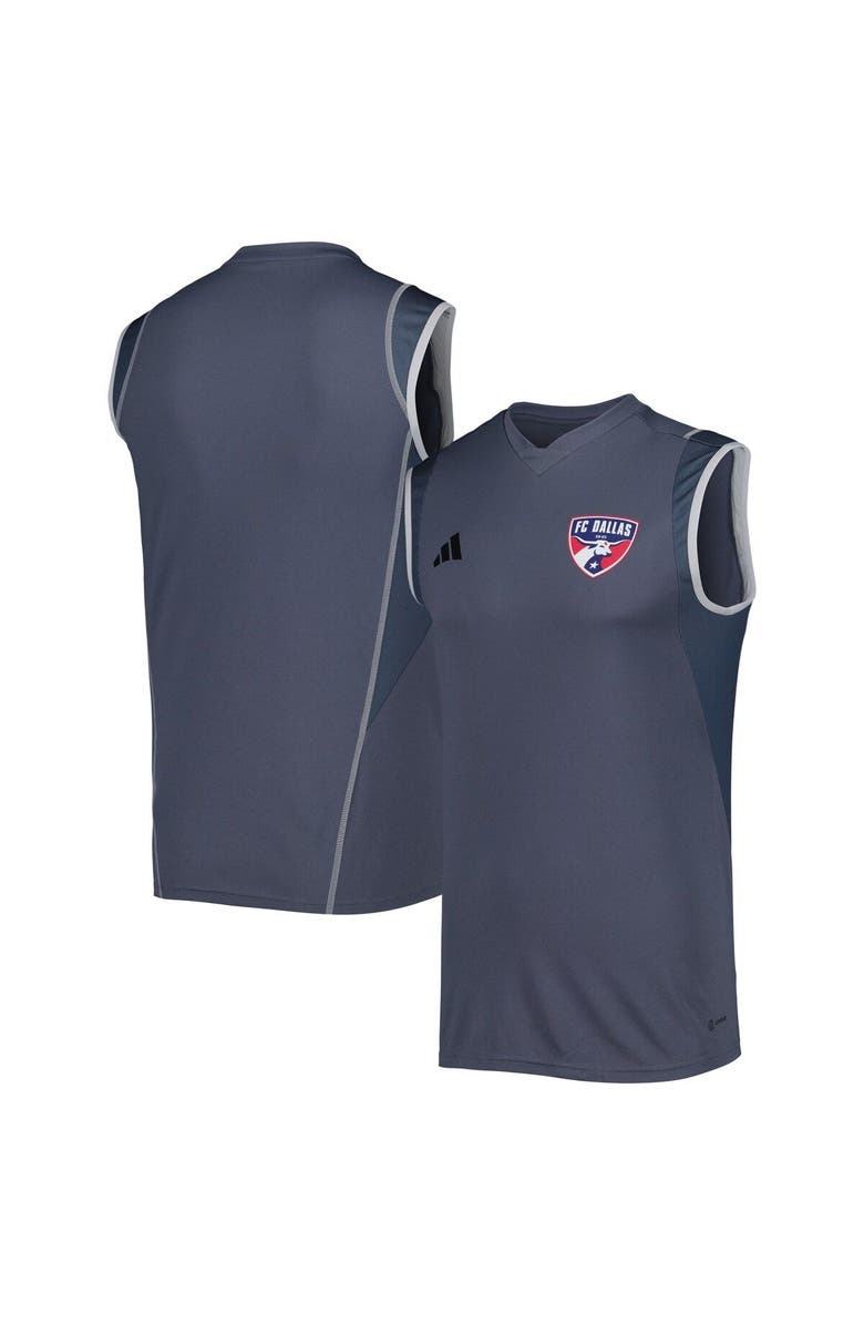 adidas Men's adidas Gray FC Dallas 2023 On-Field Sleeveless Training Jersey, Main, color, 
