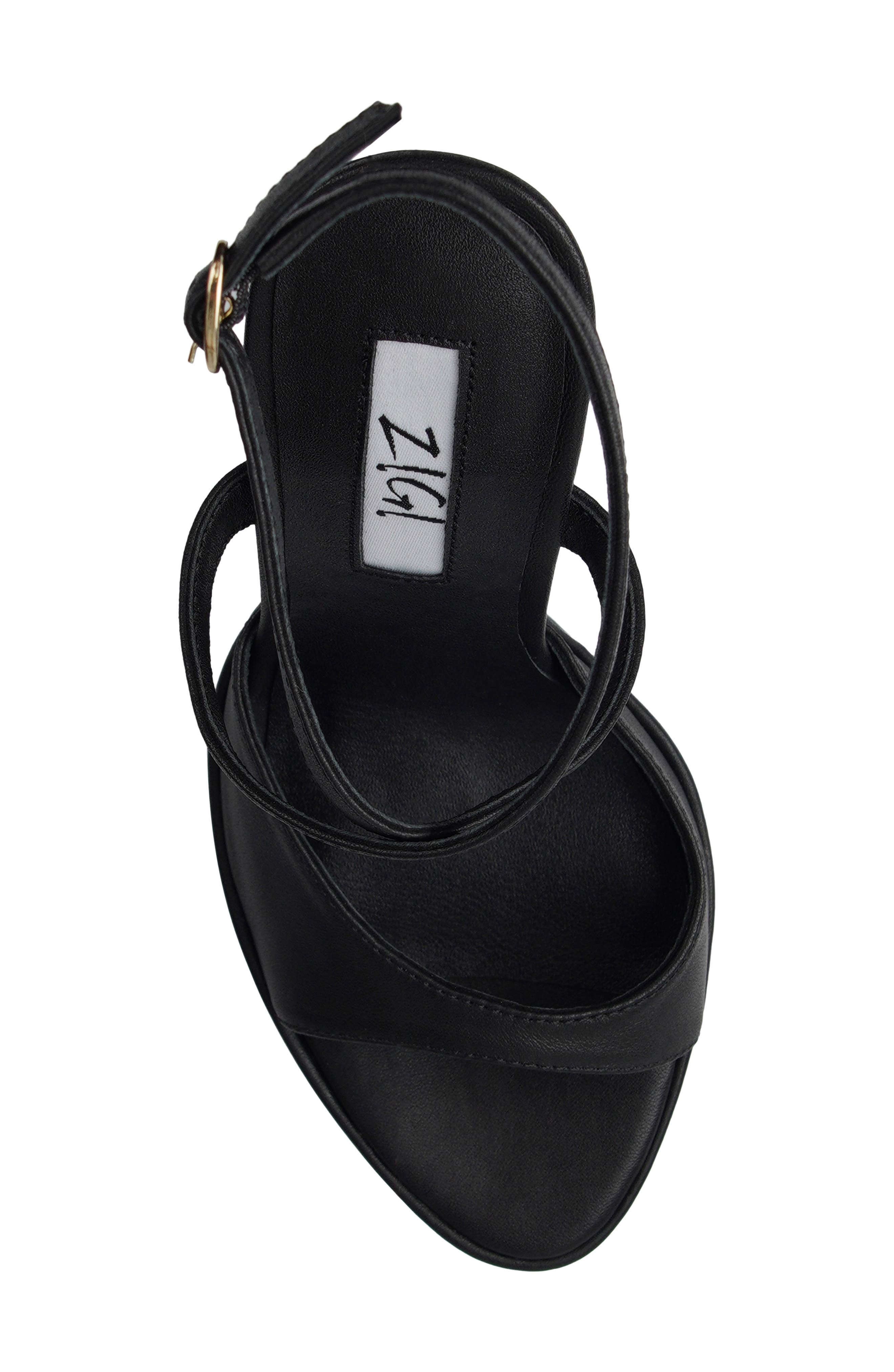 Ankle Strap Platform Sandal, Alternate, color, BLACK LEATHER