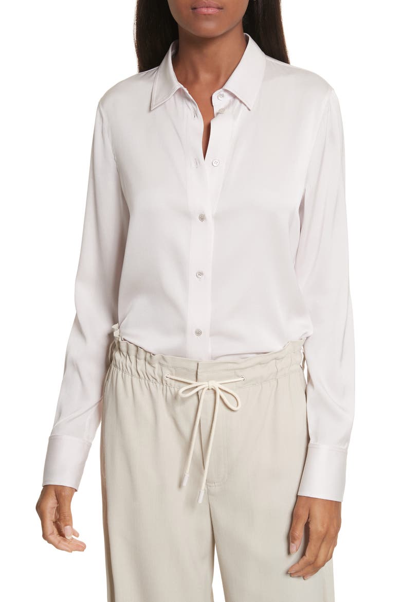 Slim Silk Blouse, Main, color, HYACINTH