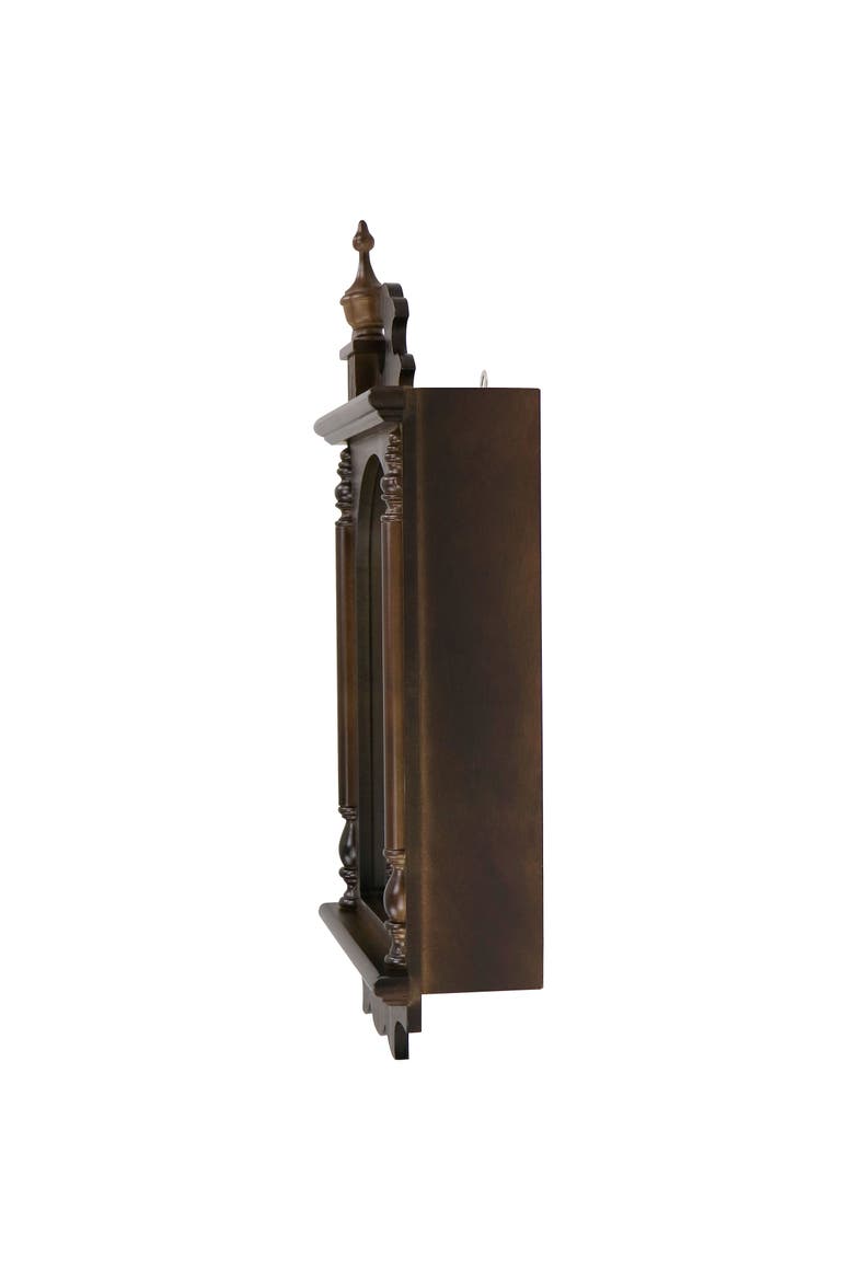 Leo 21in Chestnut Wood Chiming Pendulum Wall Clock, Alternate, color, Chestnut