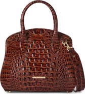 Brahmin Rosetta Croc Embossed Leather Satchel