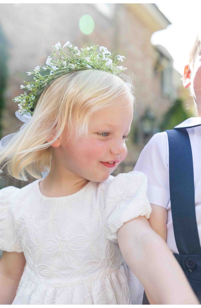 Florence Eiseman Embroidered Floral Dress, Alternate, color, White