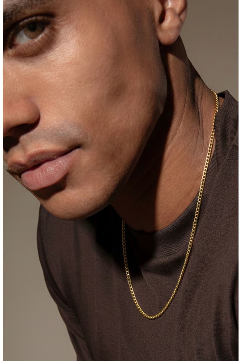Curb Chain Necklace, Alternate, color, Gold