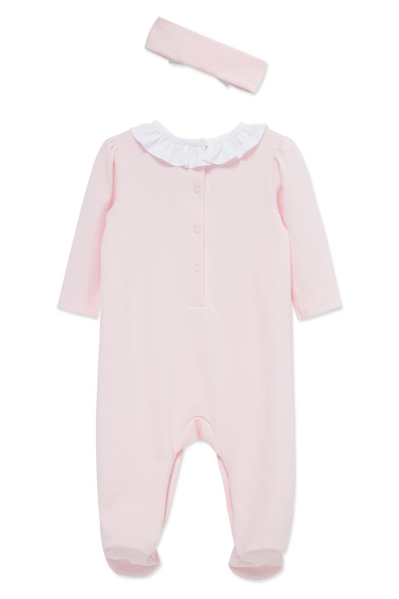 Rose Ruffle Cotton Footie & Headband Set, Alternate, color, PINK