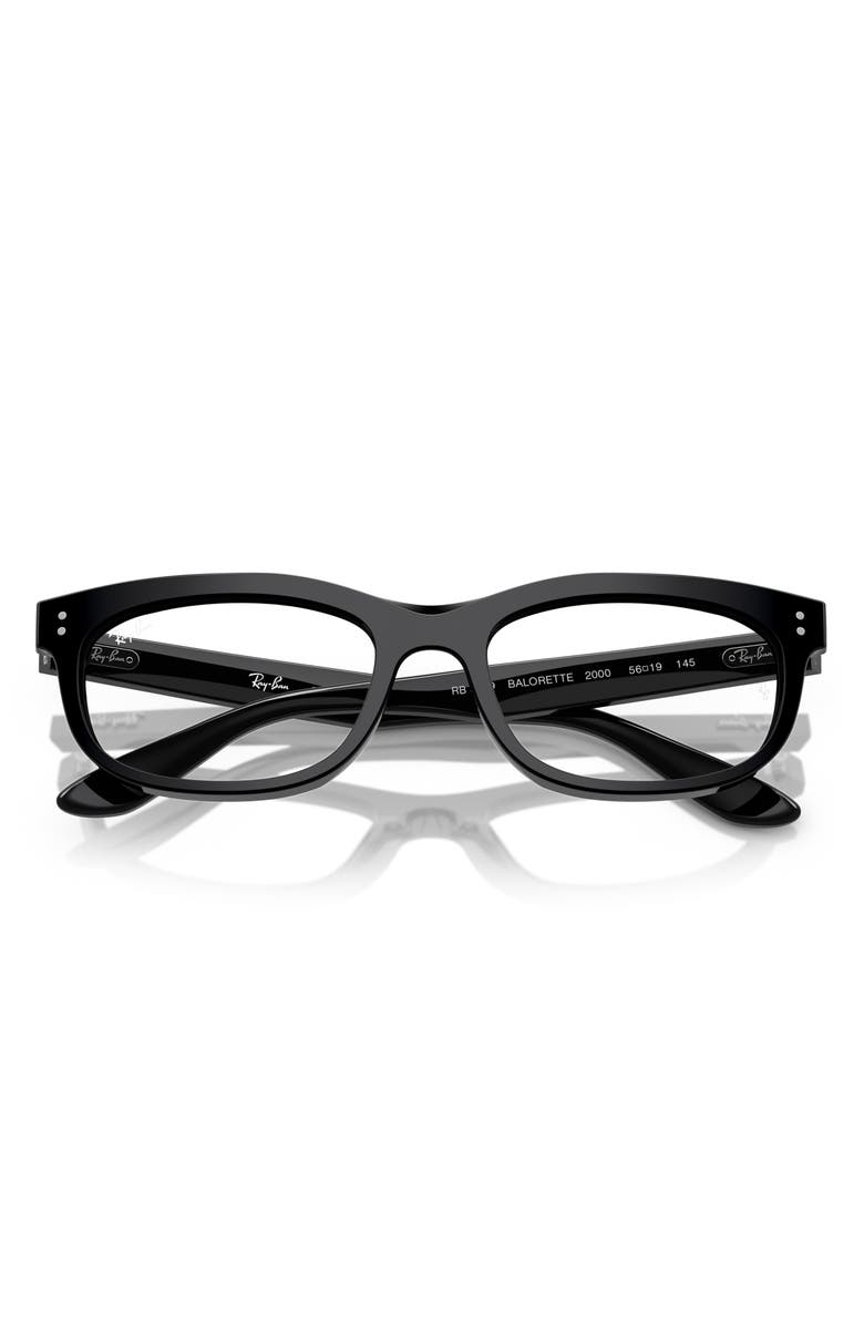 Ray-Ban Pillow 56mm Oval Optical Glasses, Alternate, color, Black