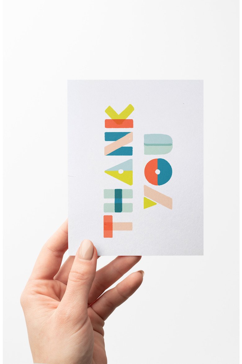 Thank You Shapes Boxed Set of 8 Cards, Alternate, color, Thank You Shapes