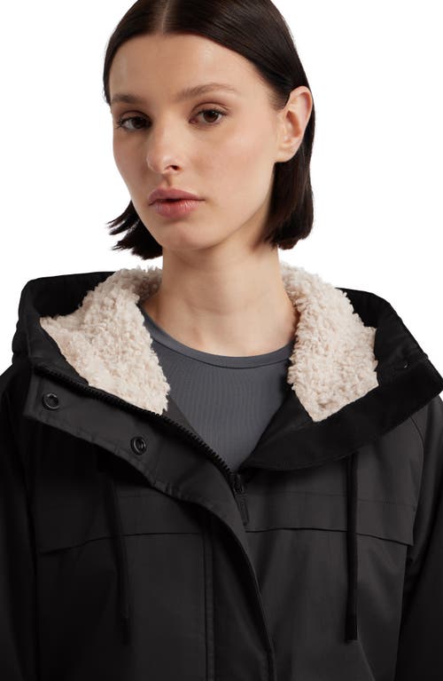 Hunter Jane Canvas Padded Longline Coat In Black