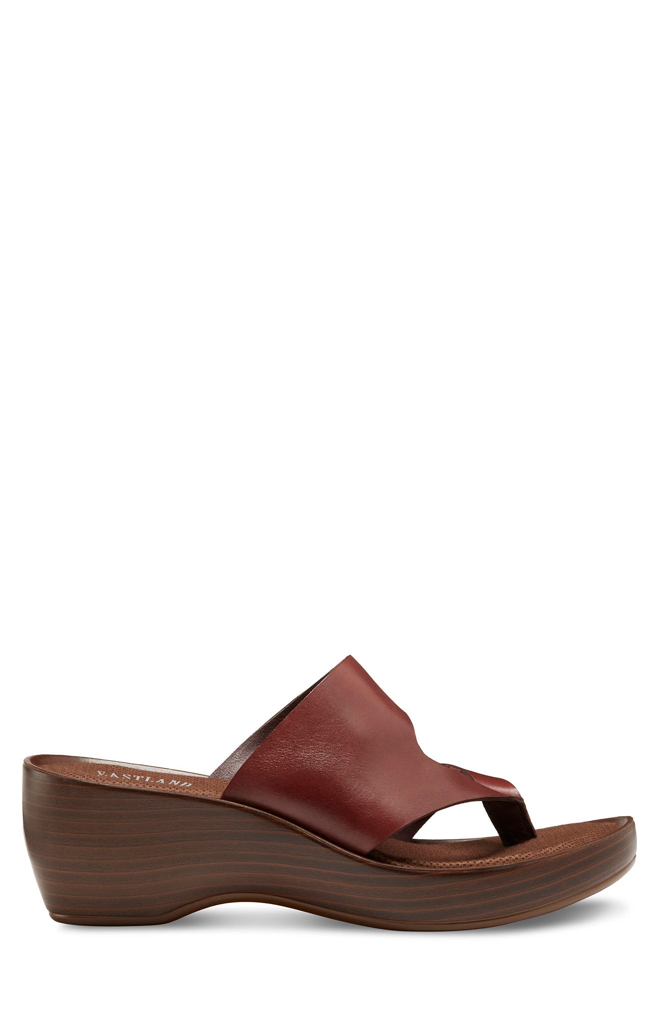 Eastland Laurel Leather Platform Wedge Sandal, Alternate, color, Mahogany