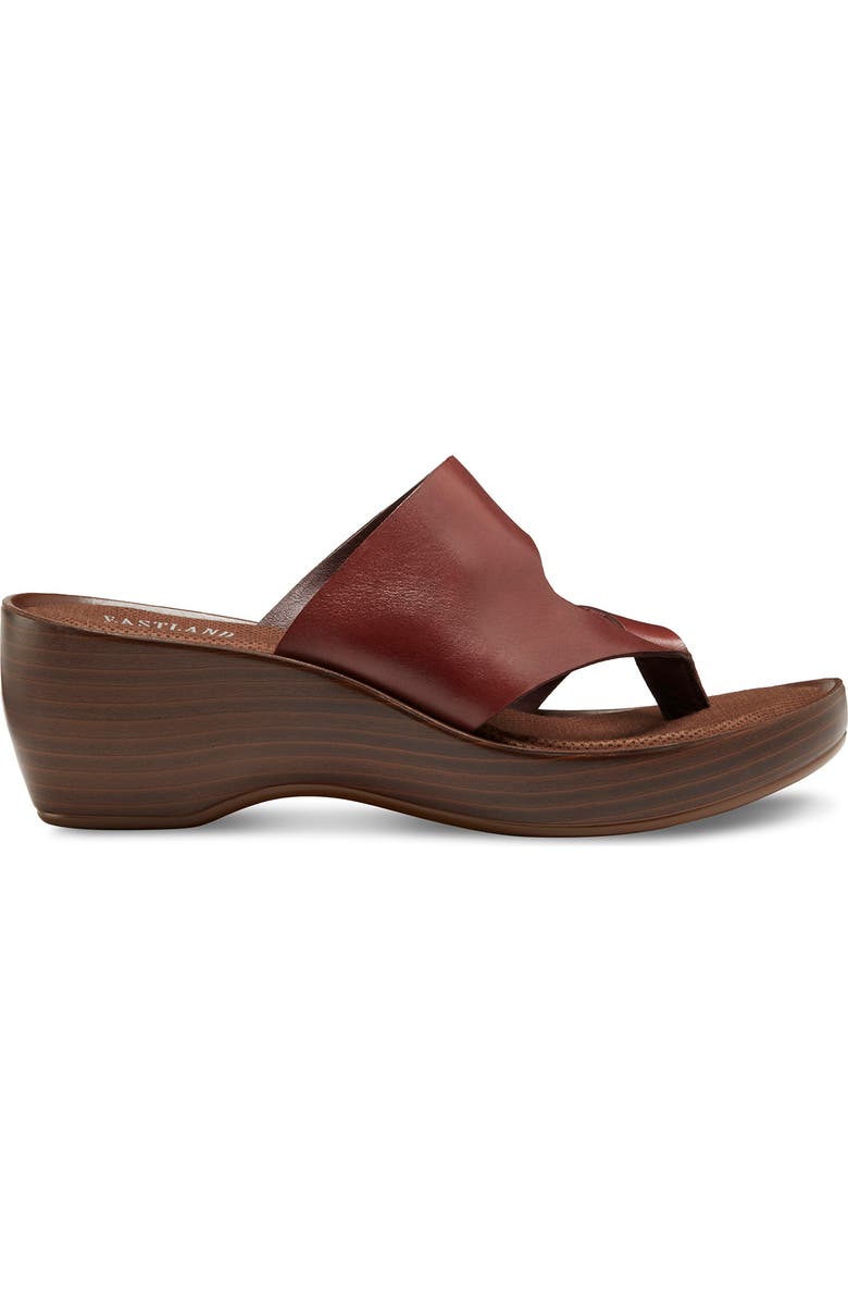 Eastland Laurel Leather Platform Wedge Sandal, Alternate, color, Mahogany