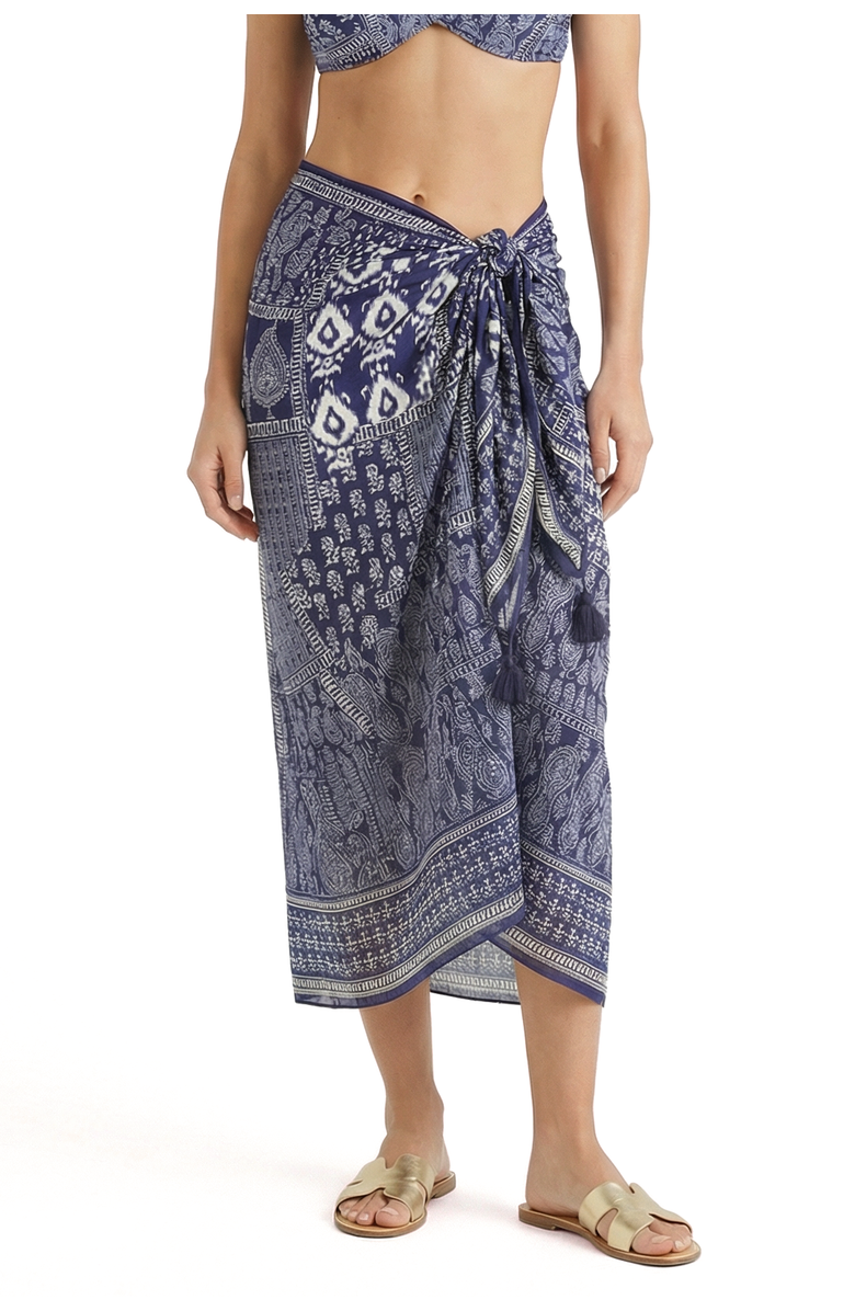 Change of Scenery Melanie Border Print Pareo Cover-Up, Alternate, color, Tivara Ikat