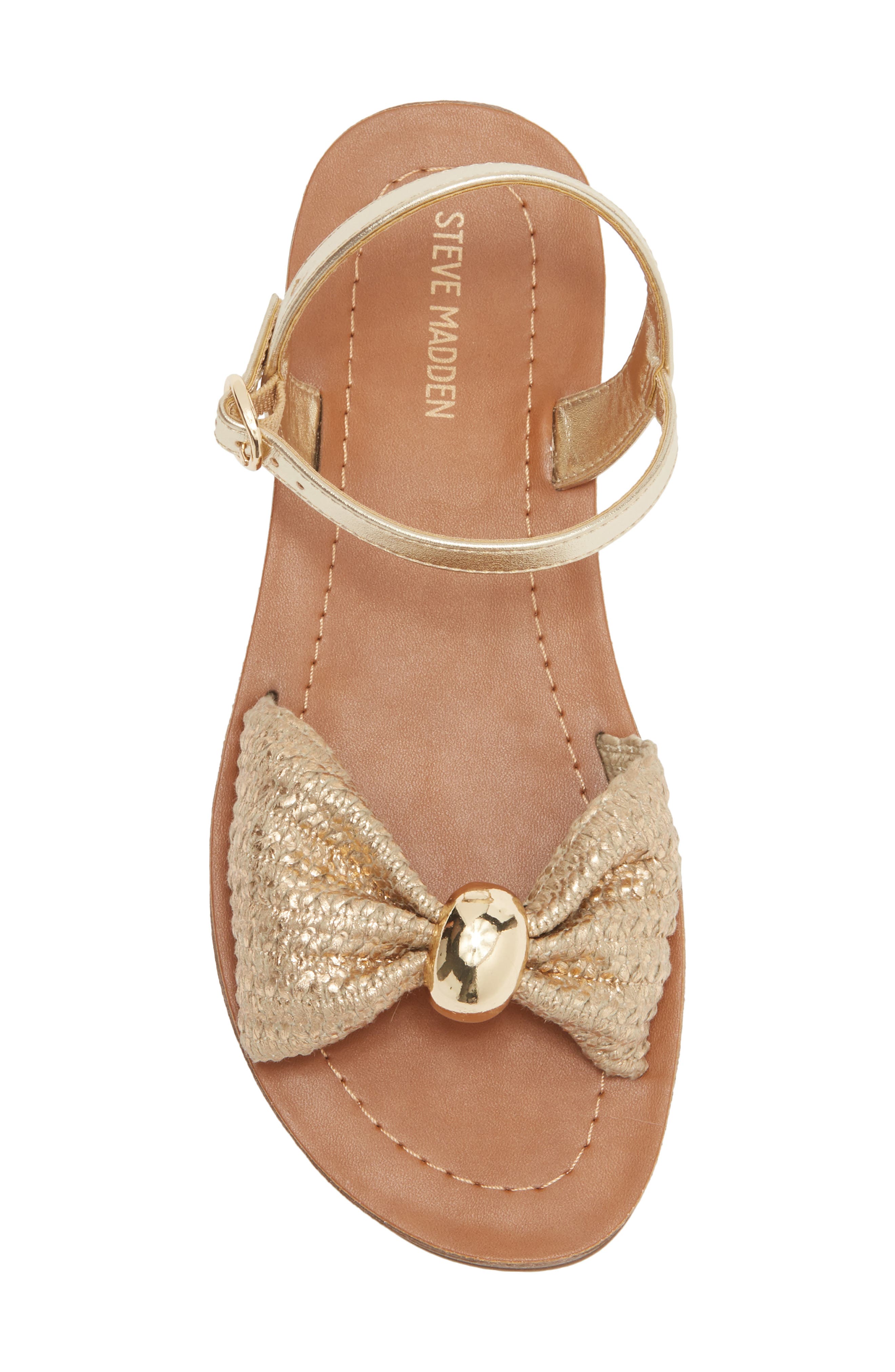 Steve Madden Kids' Tangle Ankle Strap Flat Sandal, Alternate, color, Gold
